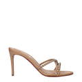 Christian Louboutin Pinkfarbene Sandalen mit Stilettoabsatz aus Leder