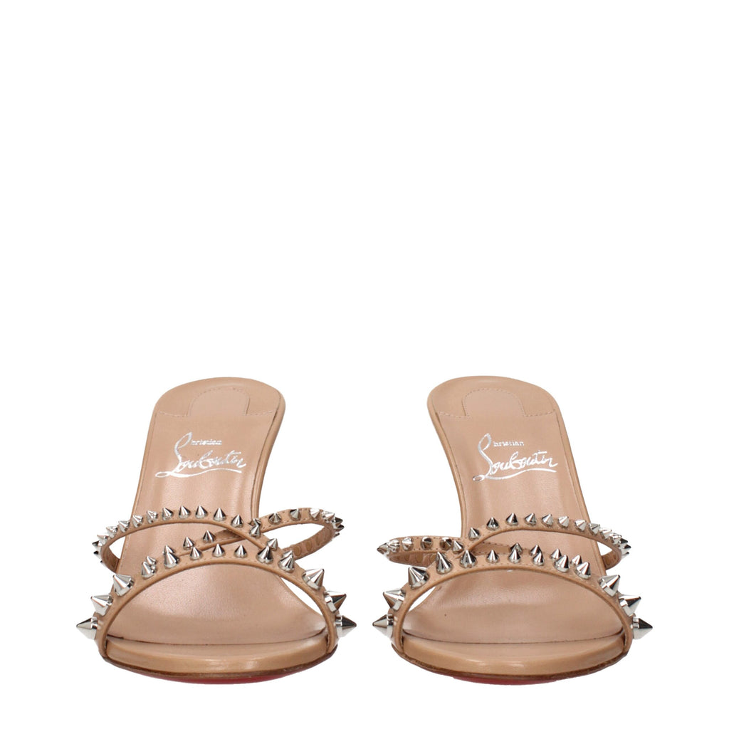 Christian Louboutin Pinkfarbene Sandalen mit Stilettoabsatz aus Leder