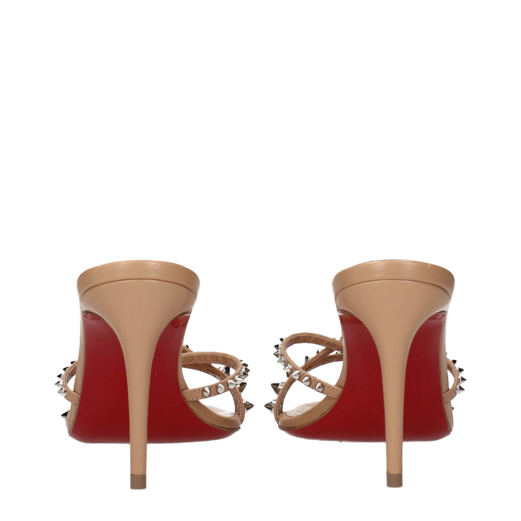 Christian Louboutin Pinkfarbene Sandalen mit Stilettoabsatz aus Leder