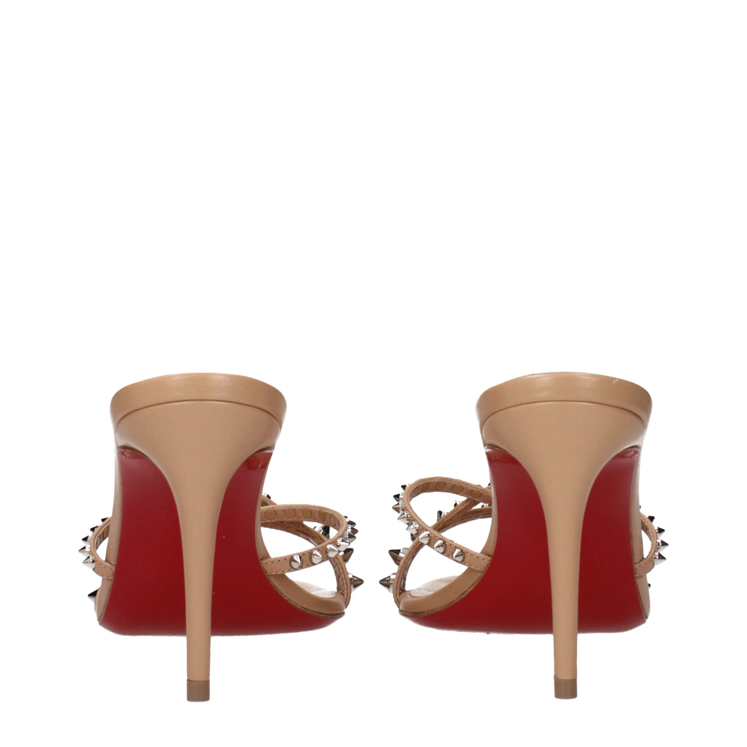 Christian Louboutin Pinkfarbene Sandalen mit Stilettoabsatz aus Leder