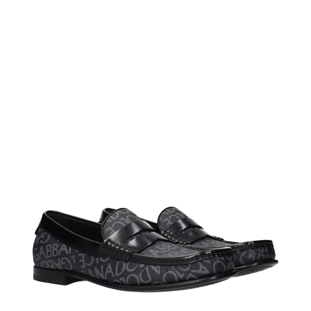 Dolce & Gabbana Schwarze Loafer aus Stoff zum Hineinschlüpfen