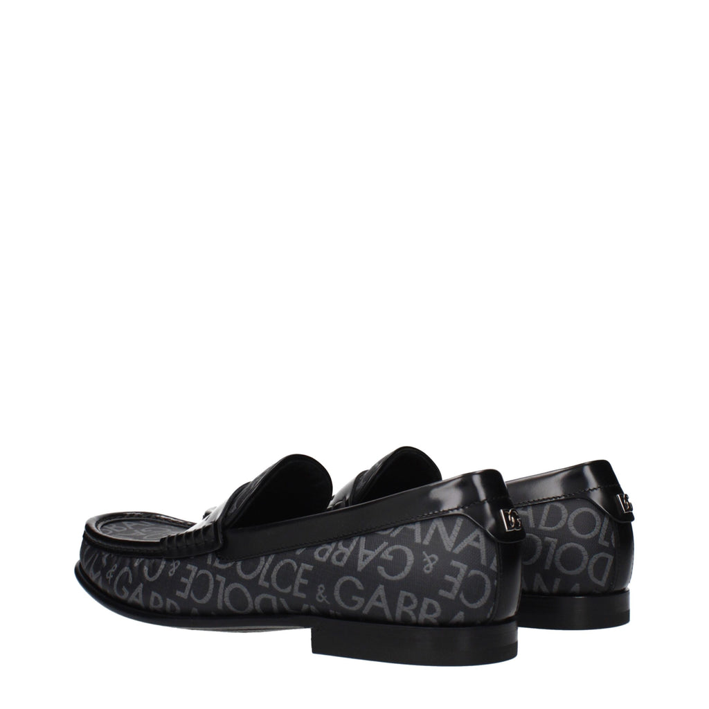 Dolce & Gabbana Schwarze Loafer aus Stoff zum Hineinschlüpfen