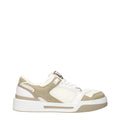 Dolce & Gabbana Weiße Stoff-Sneaker mit niedrigem Schaft