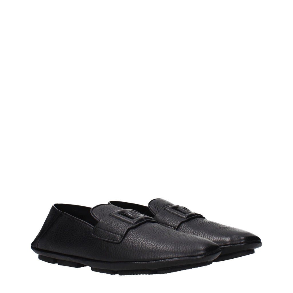 Dolce & Gabbana Schwarze Leder Loafer zum Hineinschlüpfen