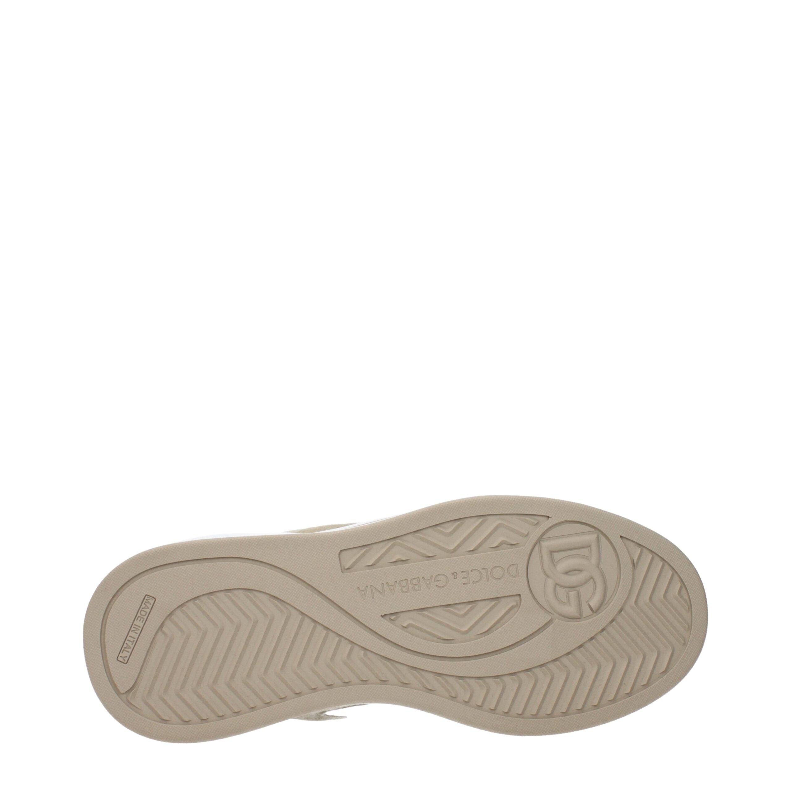 Dolce & Gabbana Weiße Stoff-Sneaker mit niedrigem Schaft