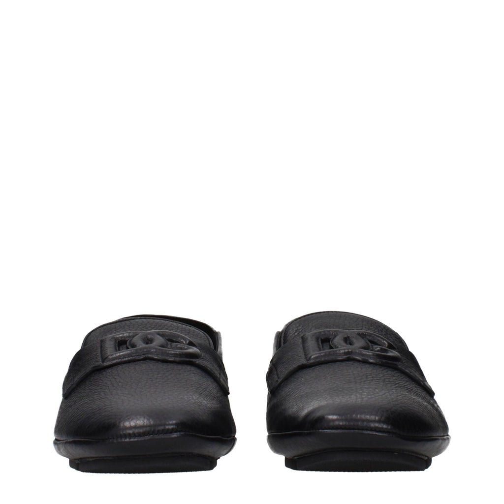 Dolce & Gabbana Schwarze Leder Loafer zum Hineinschlüpfen