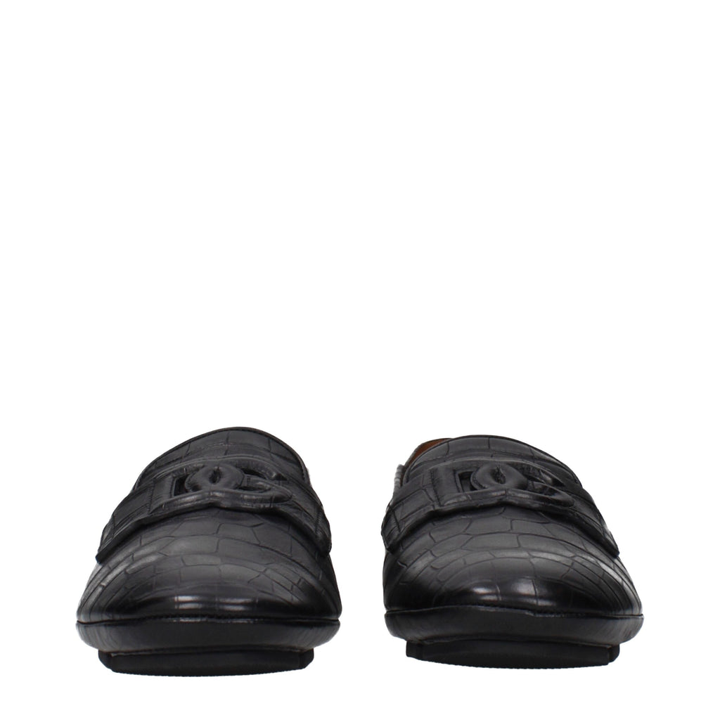 Dolce & Gabbana Schwarze Leder Loafer zum Hineinschlüpfen