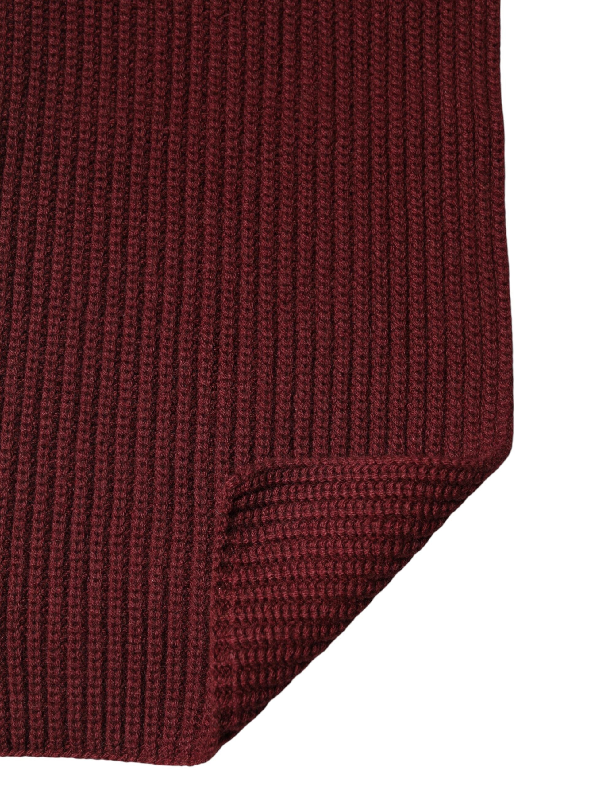 Dolce & Gabbana Maroon Kaschmir Strick-Nackenwärmer Schal