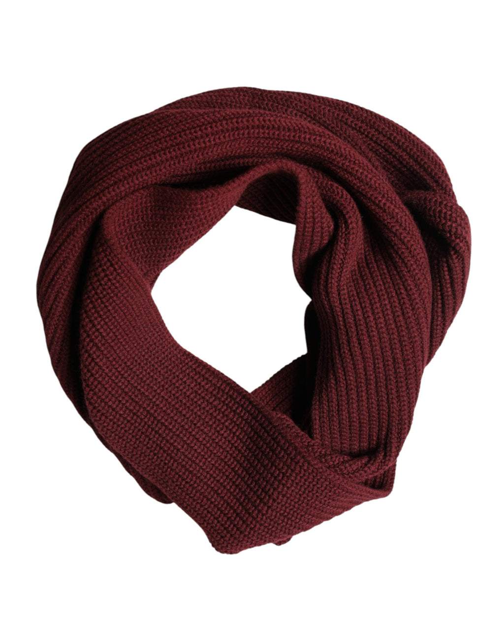 Dolce & Gabbana Maroon Kaschmir Strick-Nackenwärmer Schal