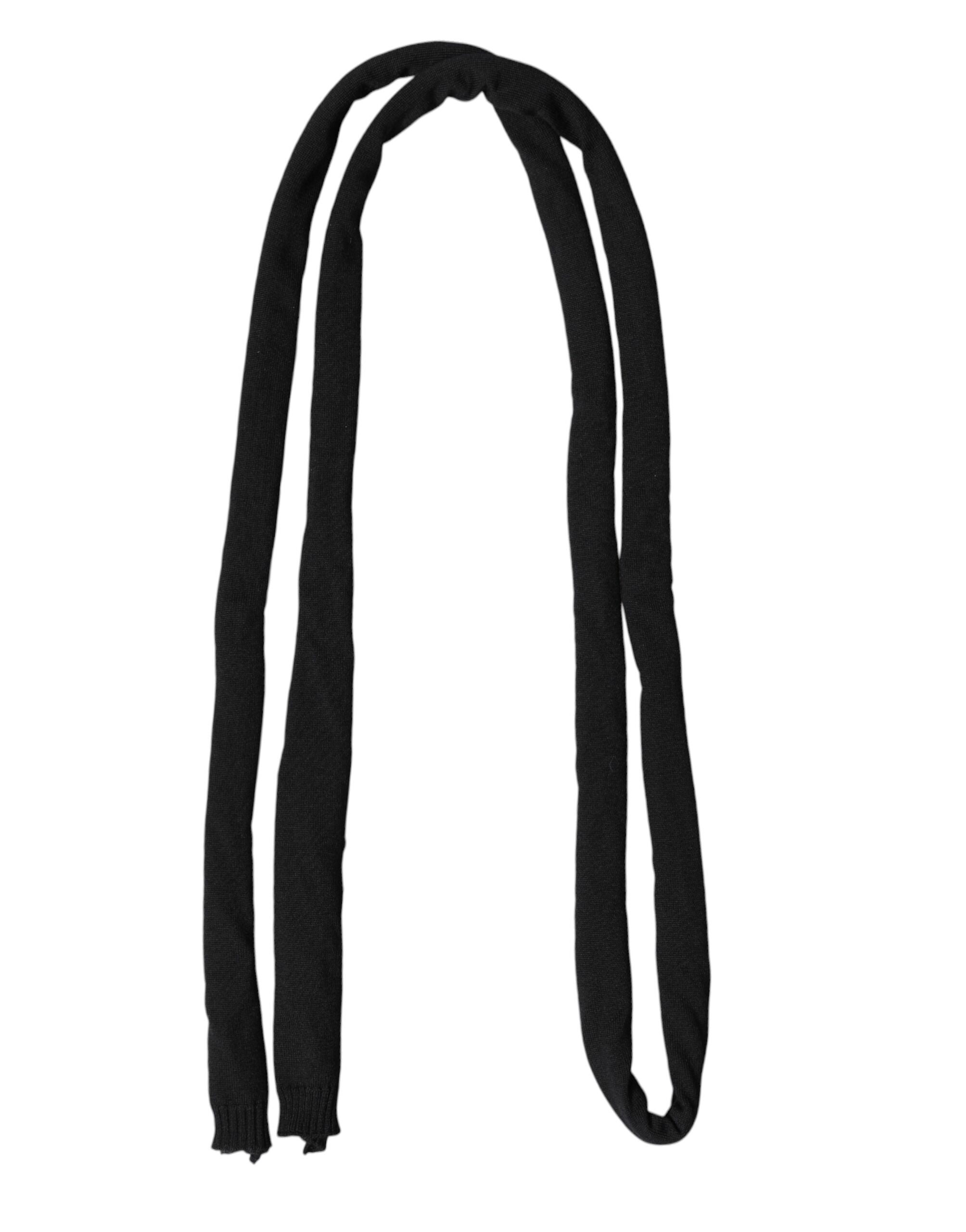 Dolce & Gabbana Black Wool Scarf Knitted Neck Warmer Scarf Men's Scarf