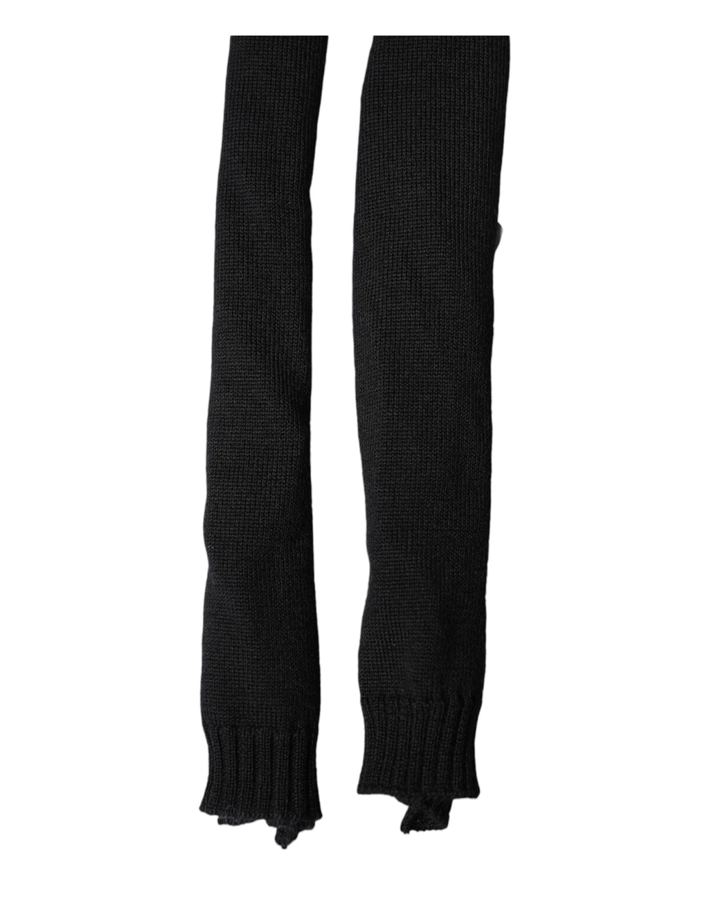 Dolce & Gabbana Black Wool Scarf Knitted Neck Warmer Scarf Men's Scarf