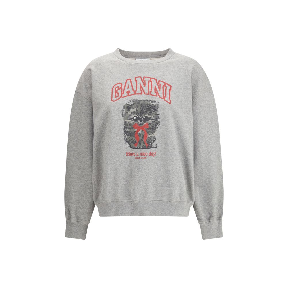 Ganni Grauer Baumwoll-Sweatshirt