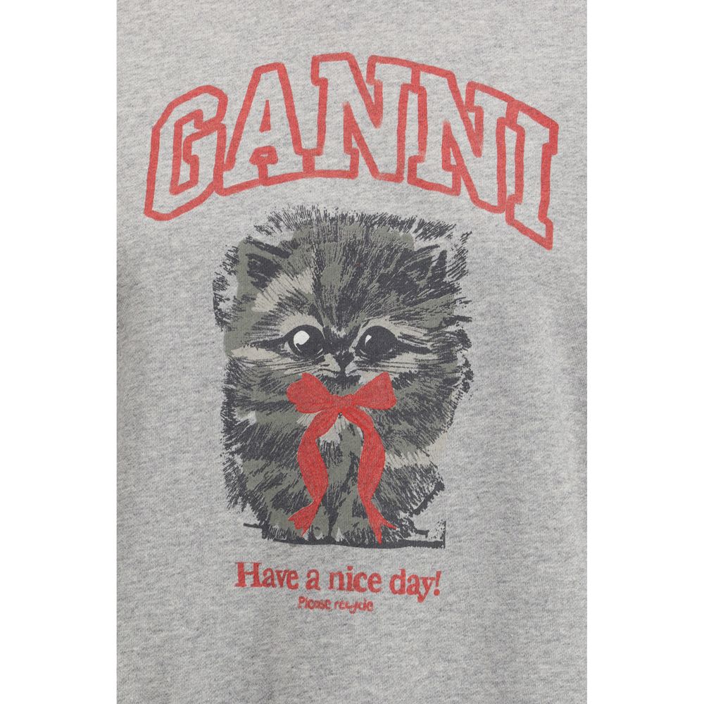 Ganni Grauer Baumwoll-Sweatshirt