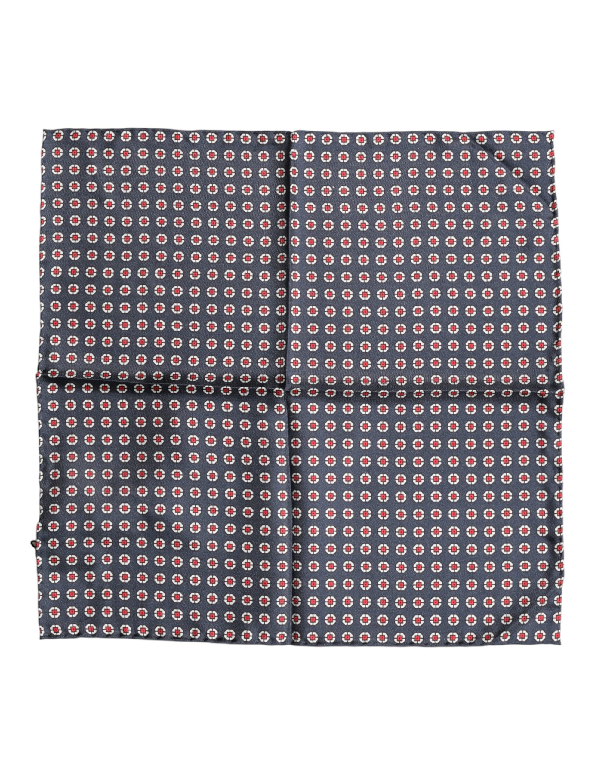 Dolce & Gabbana Blue Patterned Silk Scarf