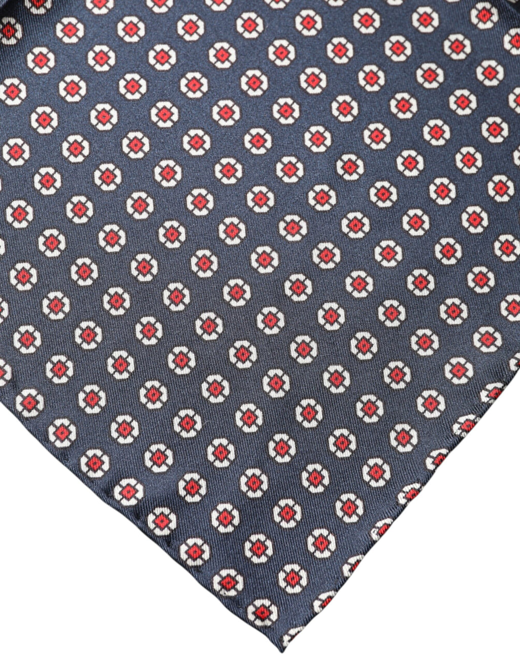 Dolce & Gabbana Blue Patterned Silk Scarf