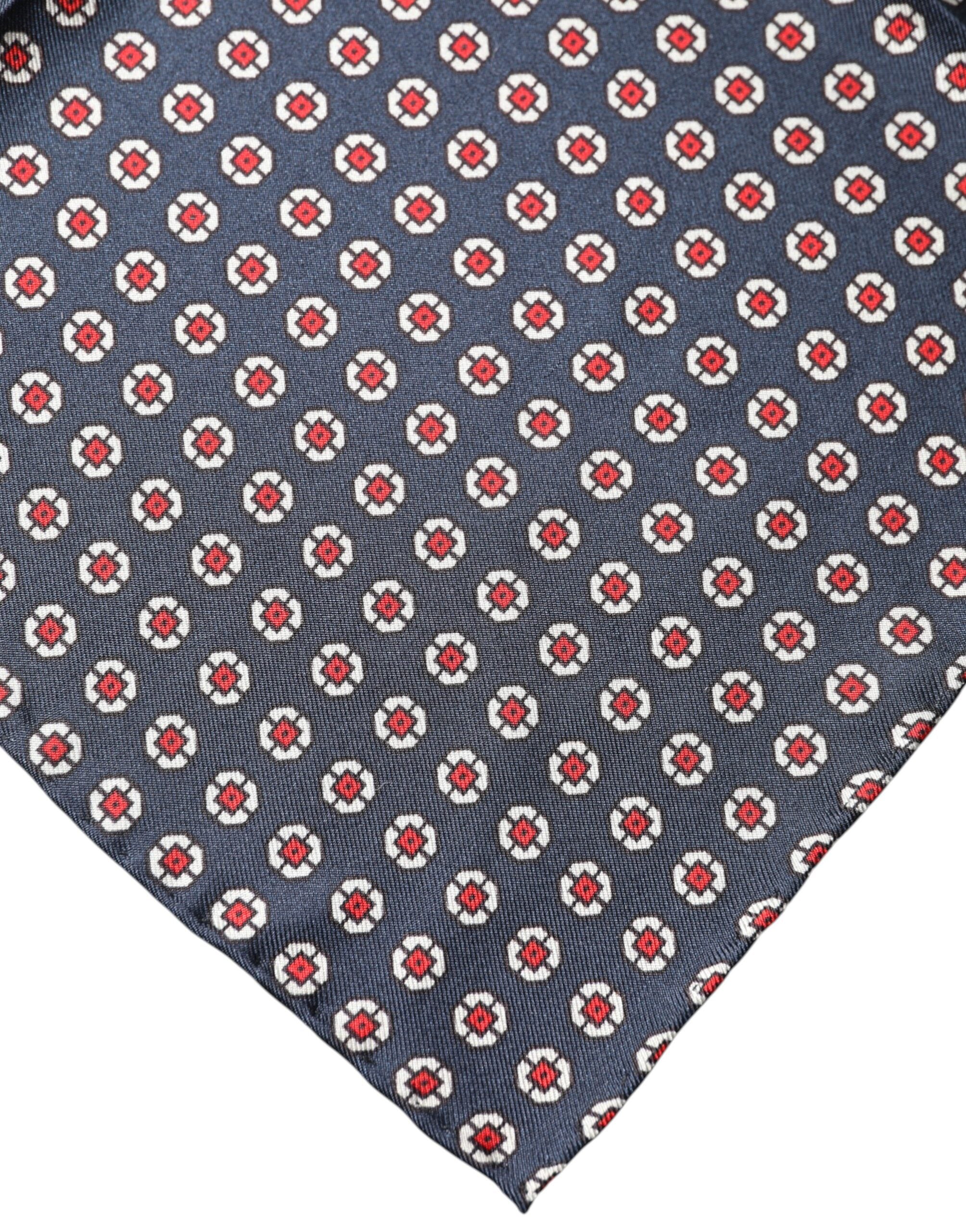 Dolce & Gabbana Blue Patterned Silk Scarf
