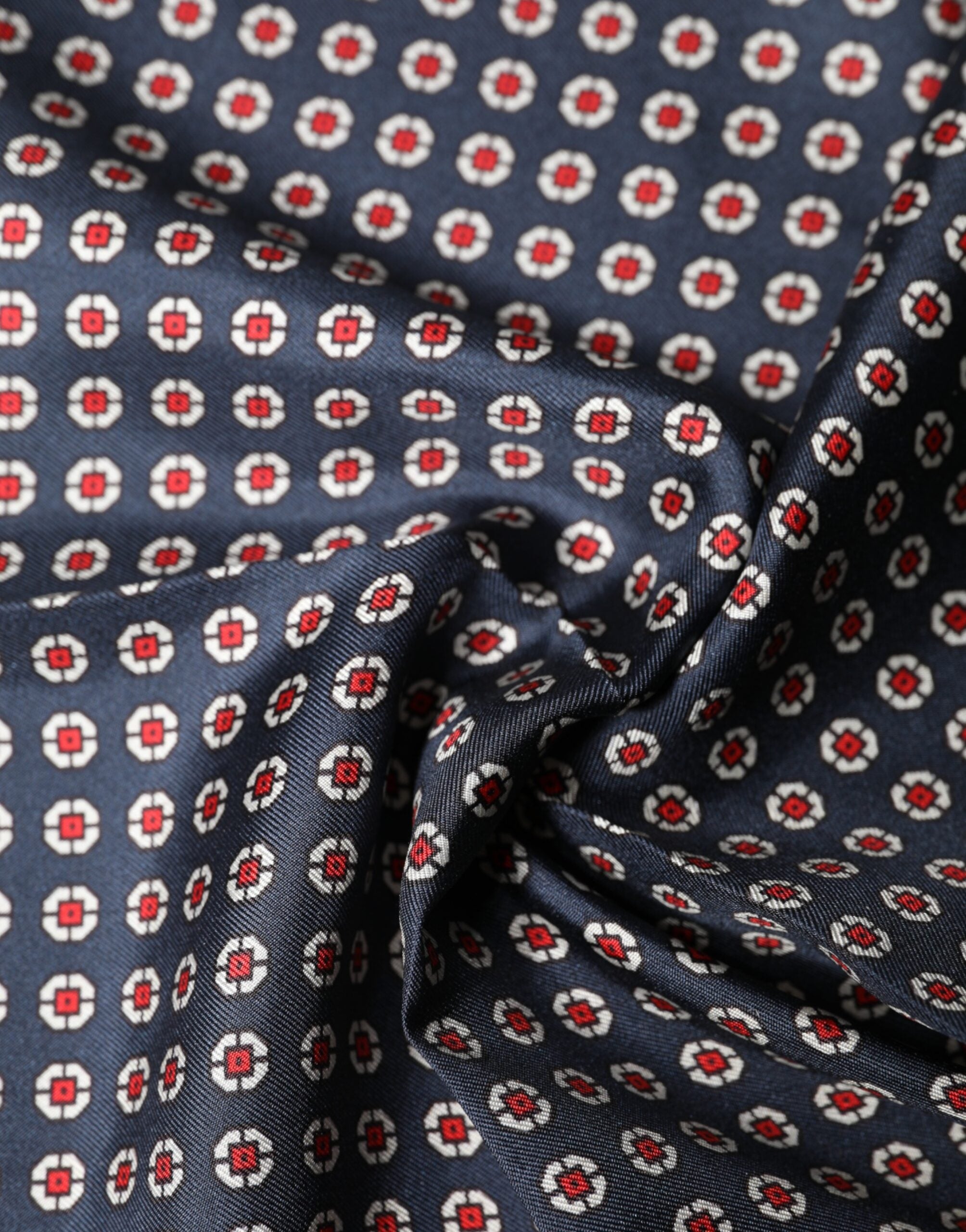 Dolce & Gabbana Blue Patterned Silk Scarf