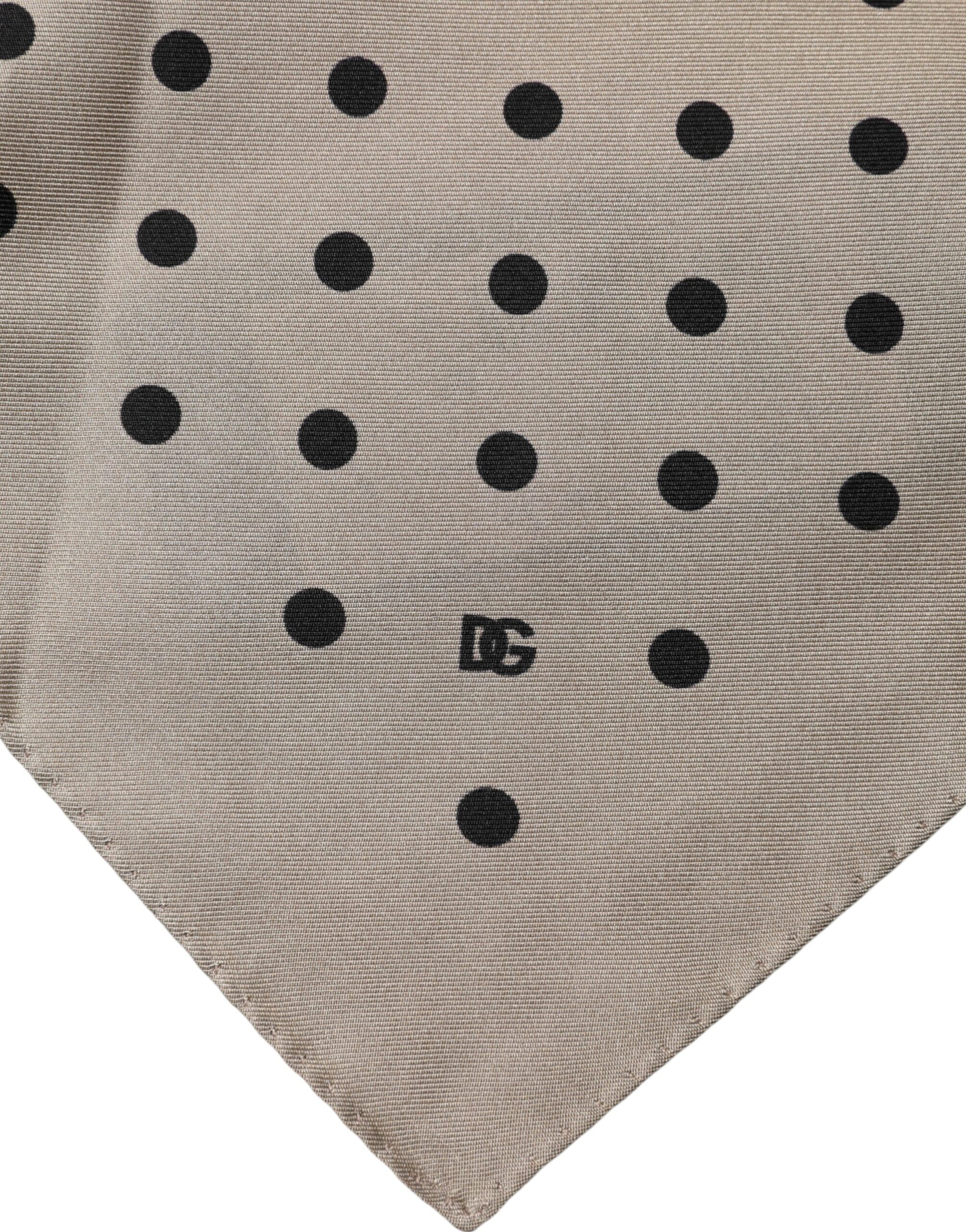 Dolce & Gabbana Braunes Foulard mit Polka-Dot-Muster