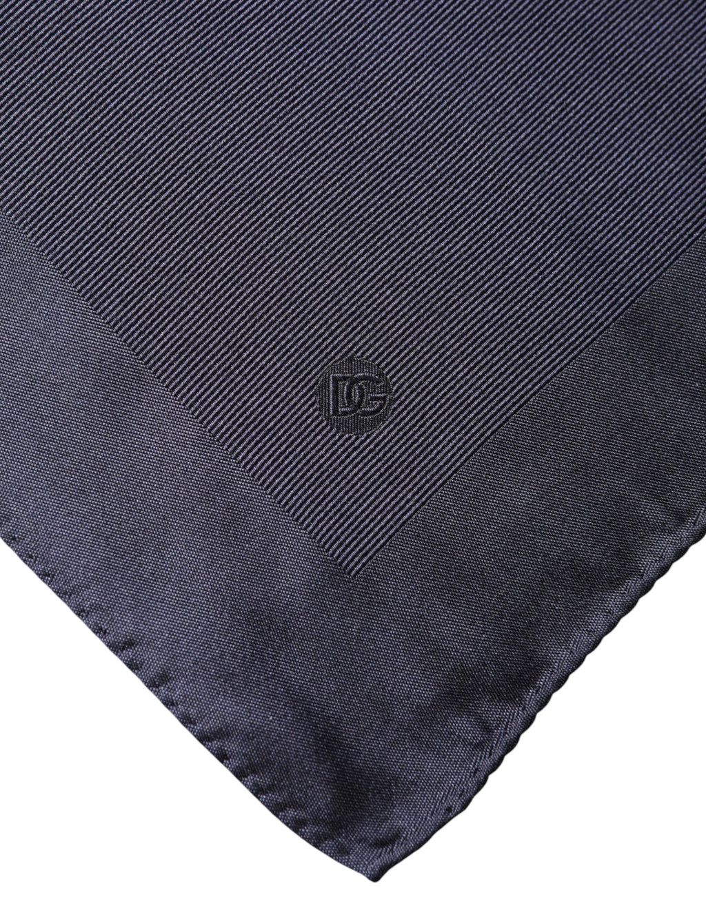 Dolce & Gabbana Blaues Seiden-Einstecktuch mit Logo für Herren