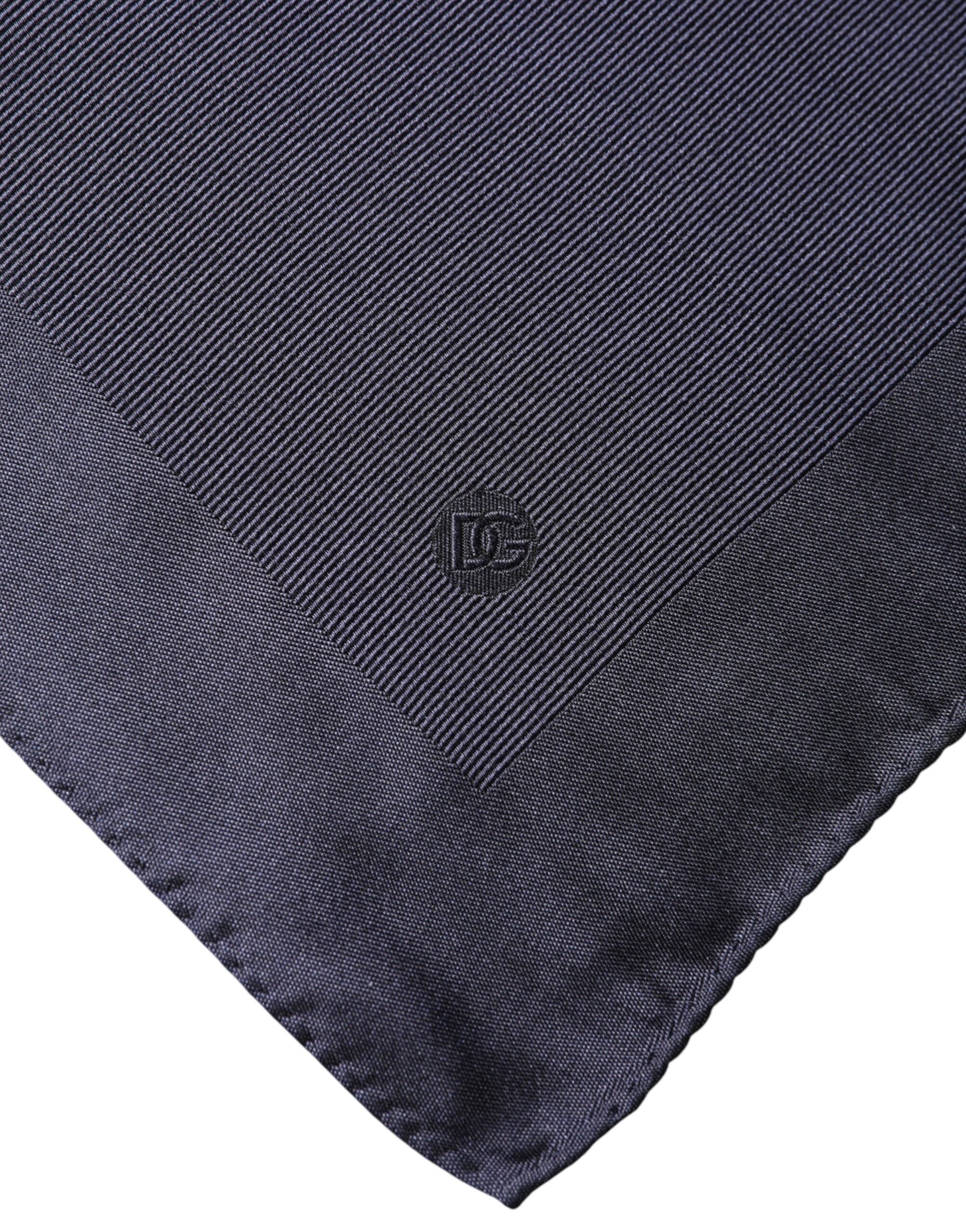 Dolce & Gabbana Blaues Seiden-Einstecktuch mit Logo für Herren
