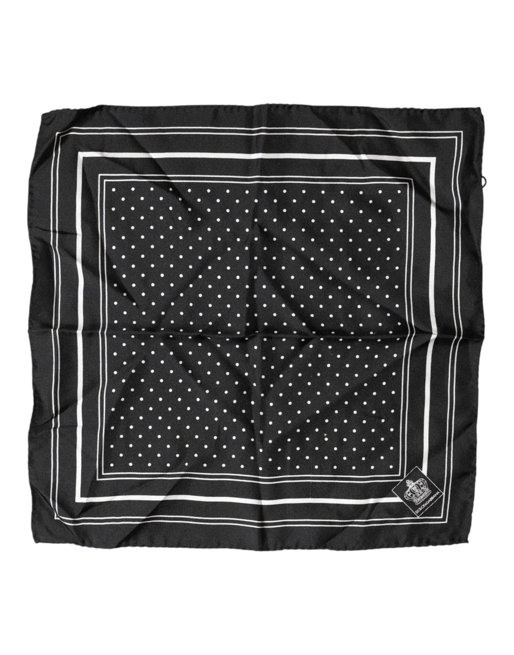 Dolce & Gabbana Schwarzer Herren-Einstecktuch mit Polka Dots