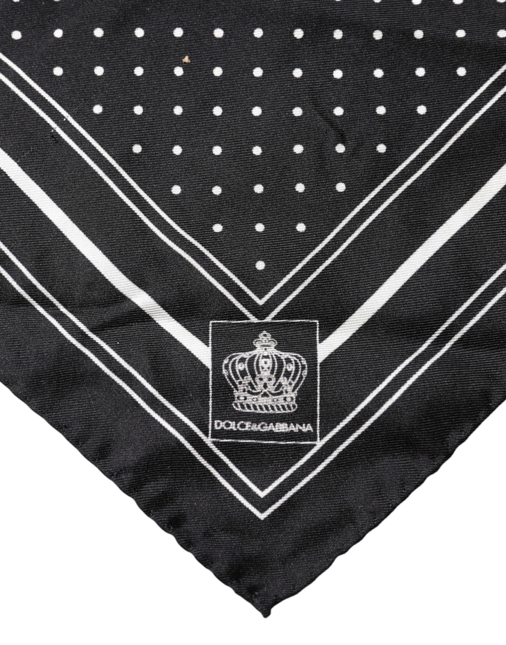 Dolce & Gabbana Schwarzer Herren-Einstecktuch mit Polka Dots