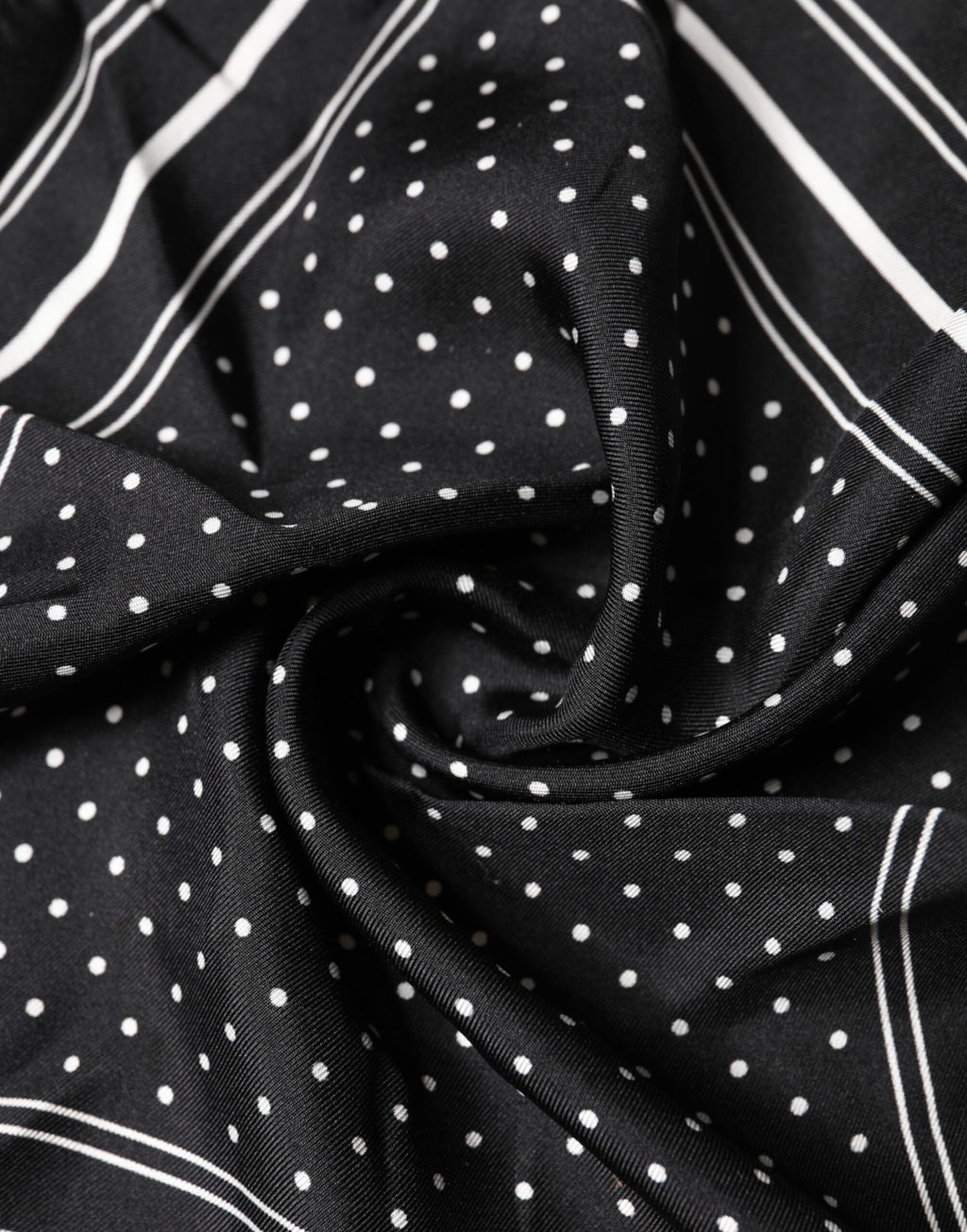 Dolce & Gabbana Schwarzer Herren-Einstecktuch mit Polka Dots
