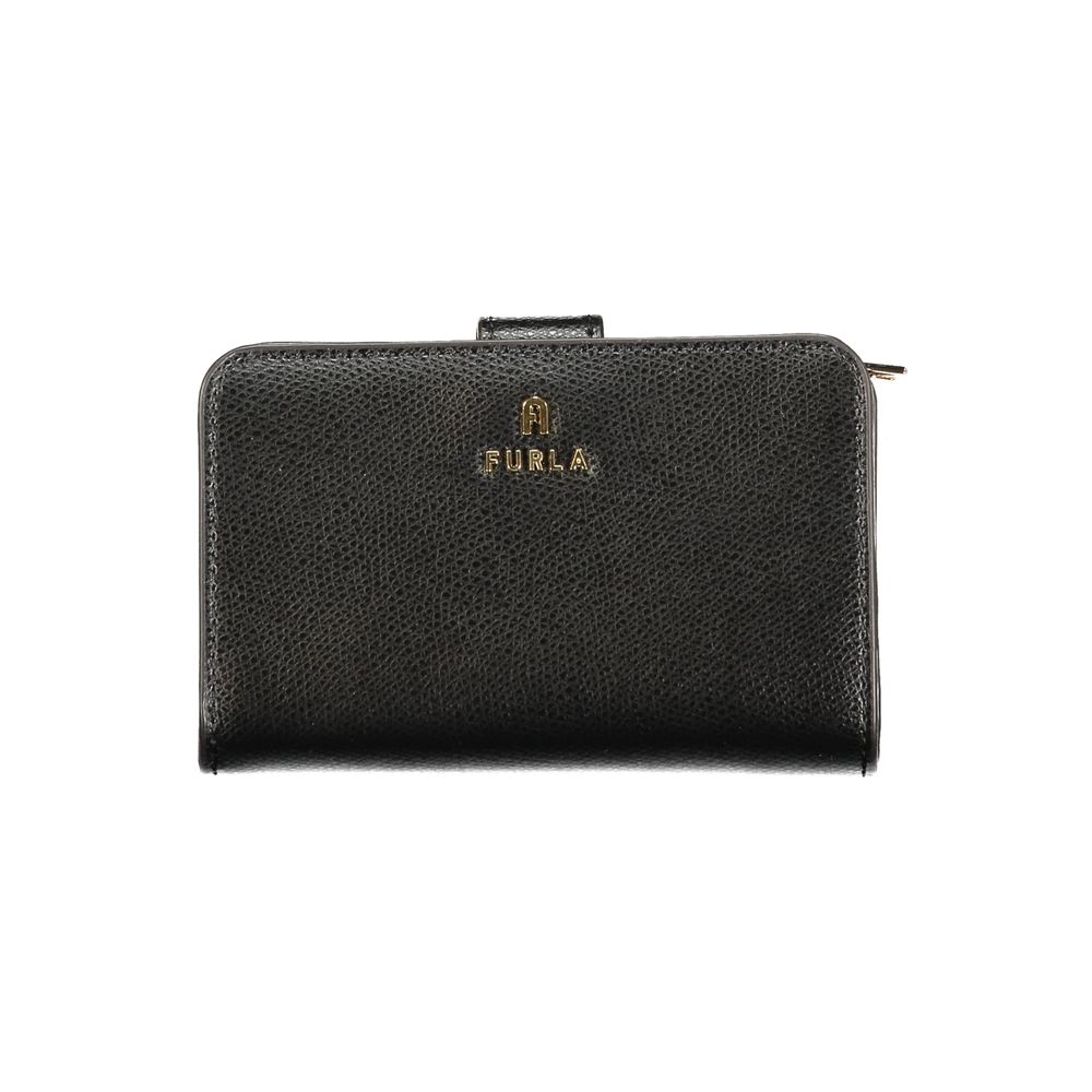 Furla Schwarze Leder Damen Geldbörse