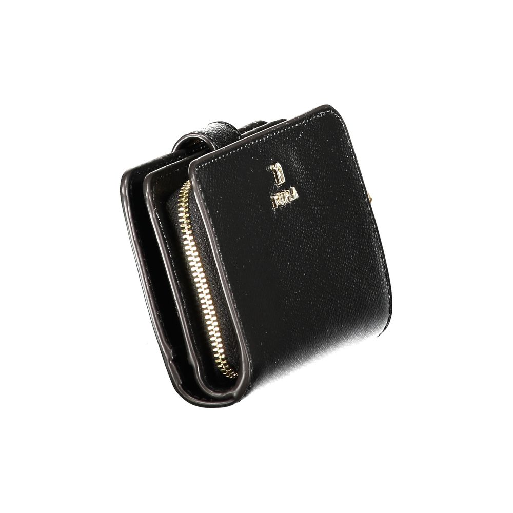 Furla Schwarze Leder Damen Geldbörse