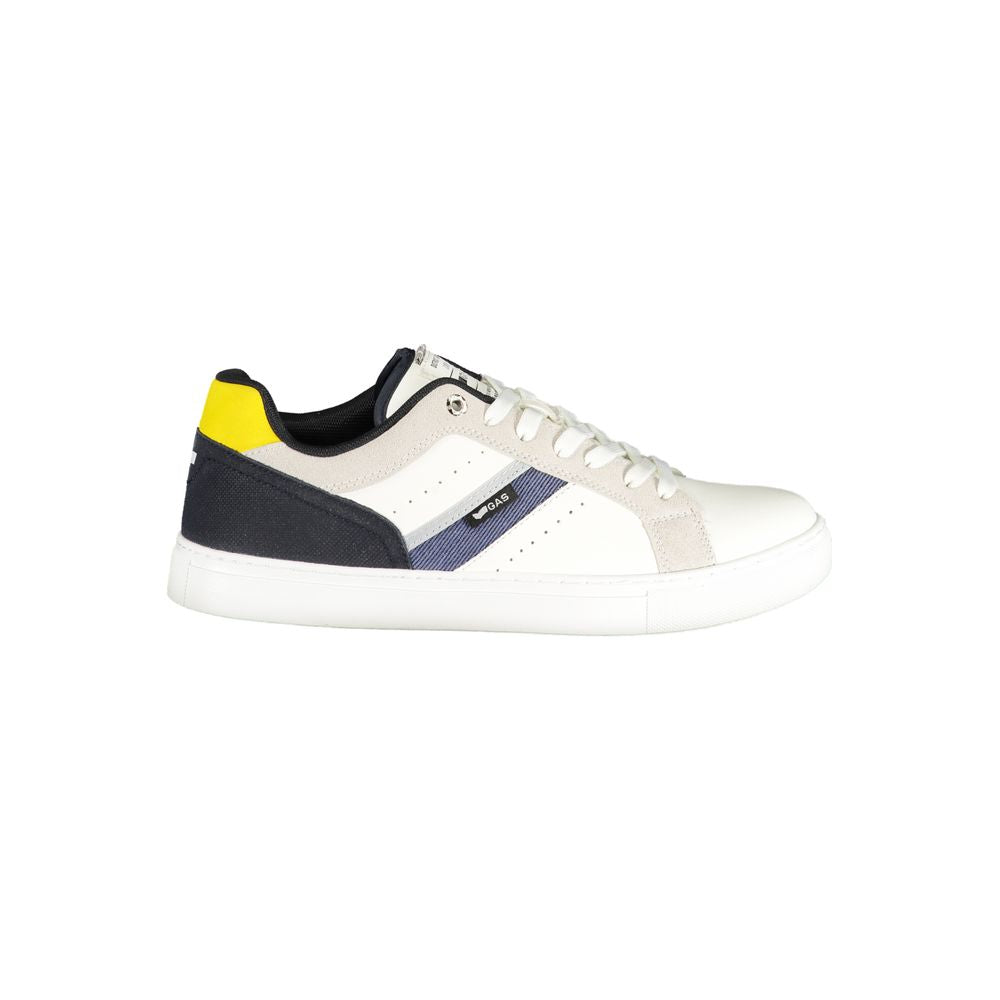 Men's White Polyurethane Gas Sneakers