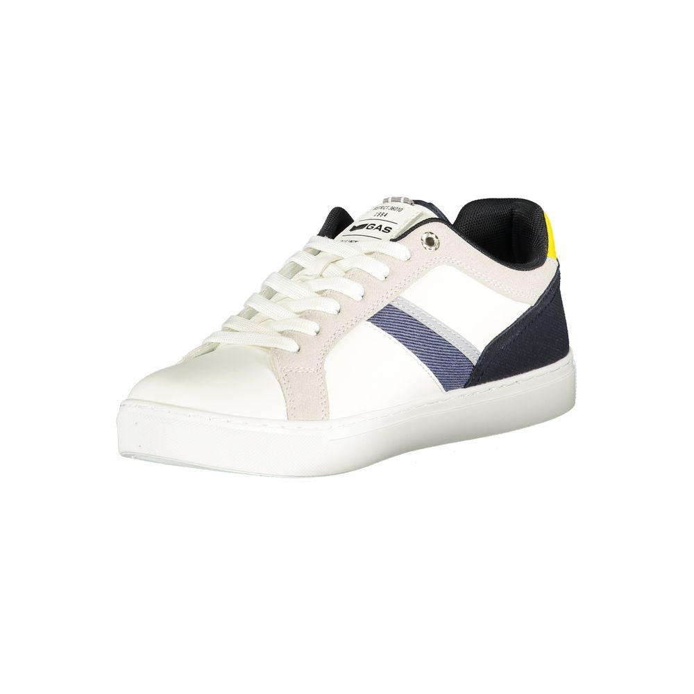 Men's White Polyurethane Gas Sneakers
