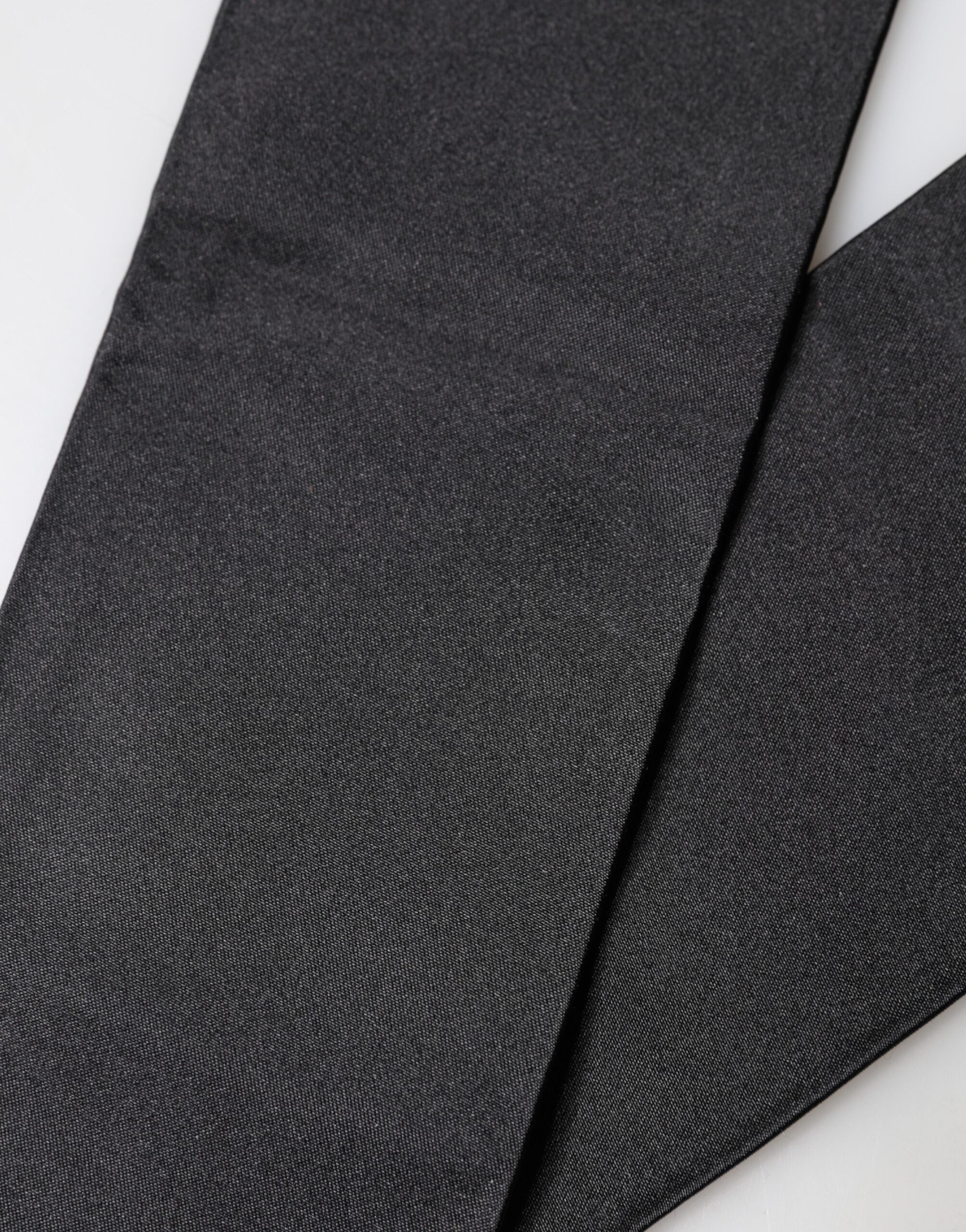 Dolce & Gabbana Black Silk Fringed Scarf