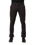 Sun68 Dunkelbraune Baumwoll Stretch Skinny Mid Waist Herren Hose