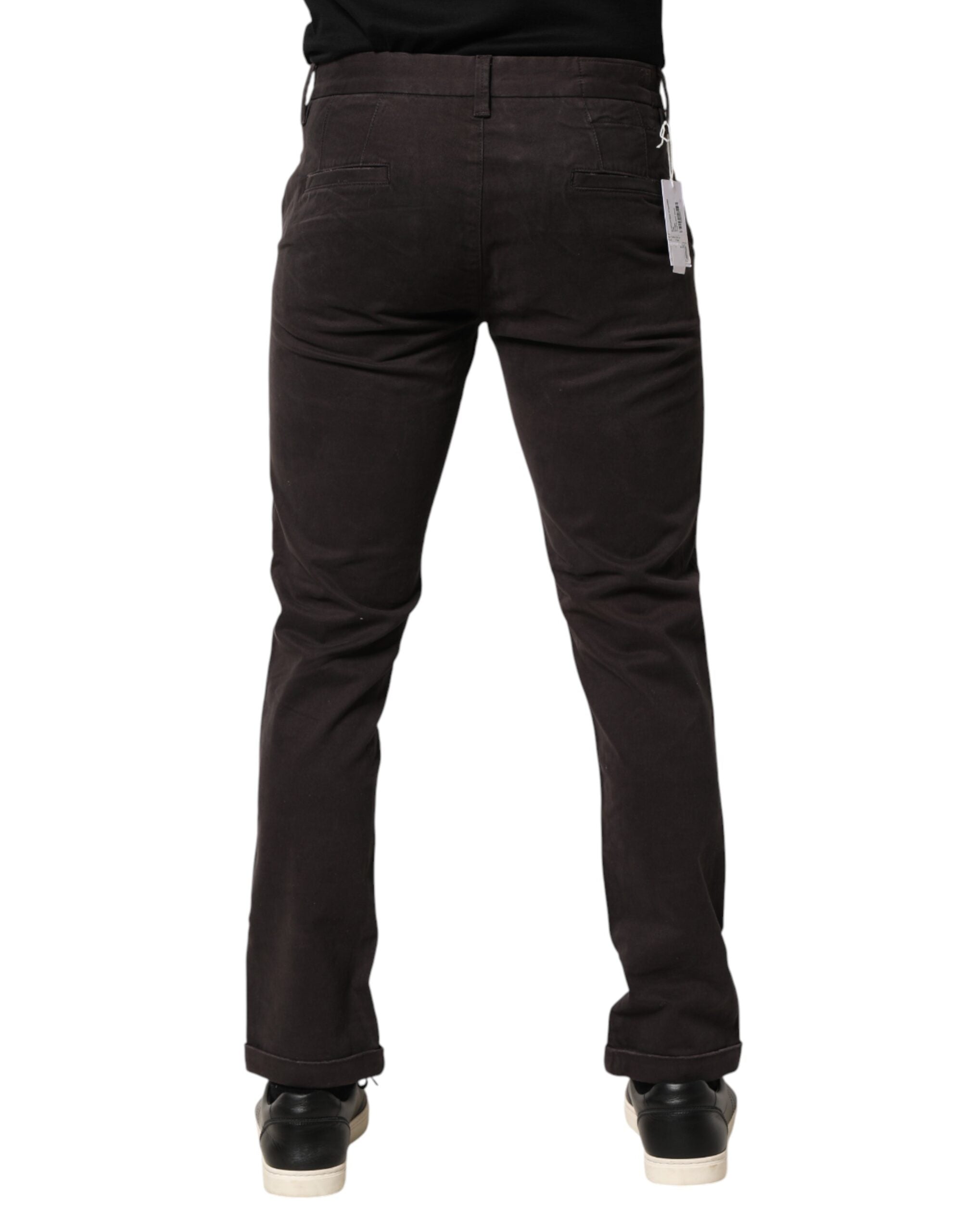 Sun68 Dunkelbraune Baumwoll Stretch Skinny Mid Waist Herren Hose