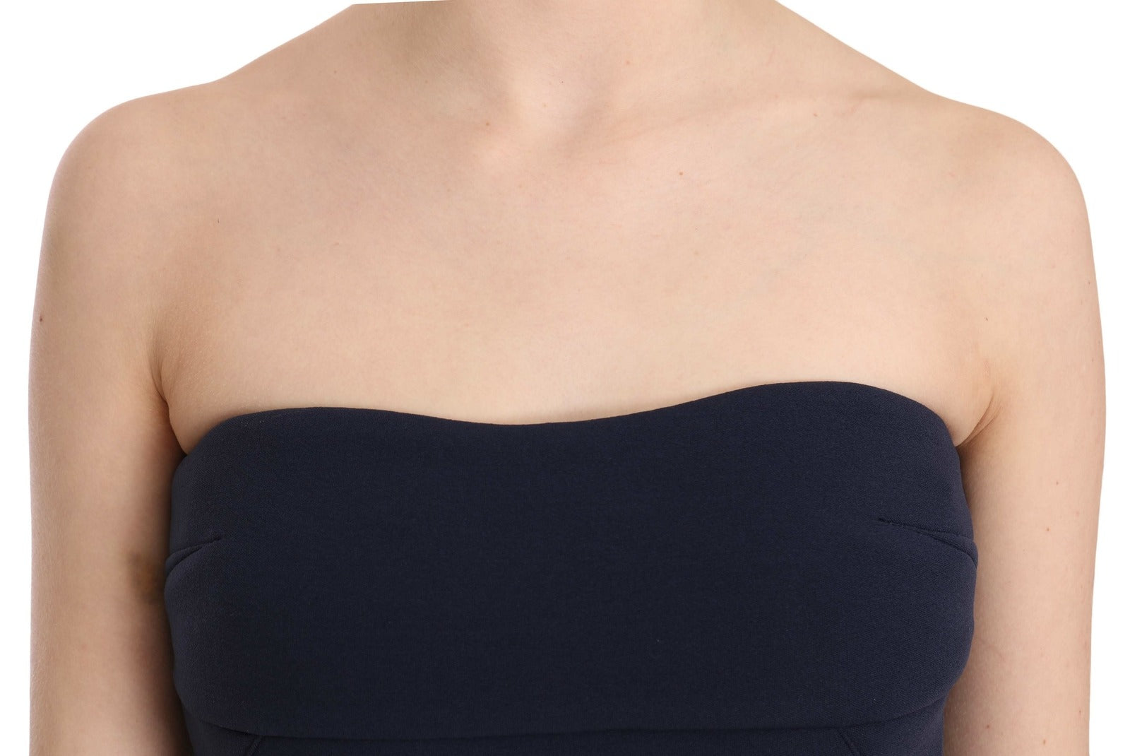 Costume National Trägerlose Carmenbluse mit Reißverschluss hinten