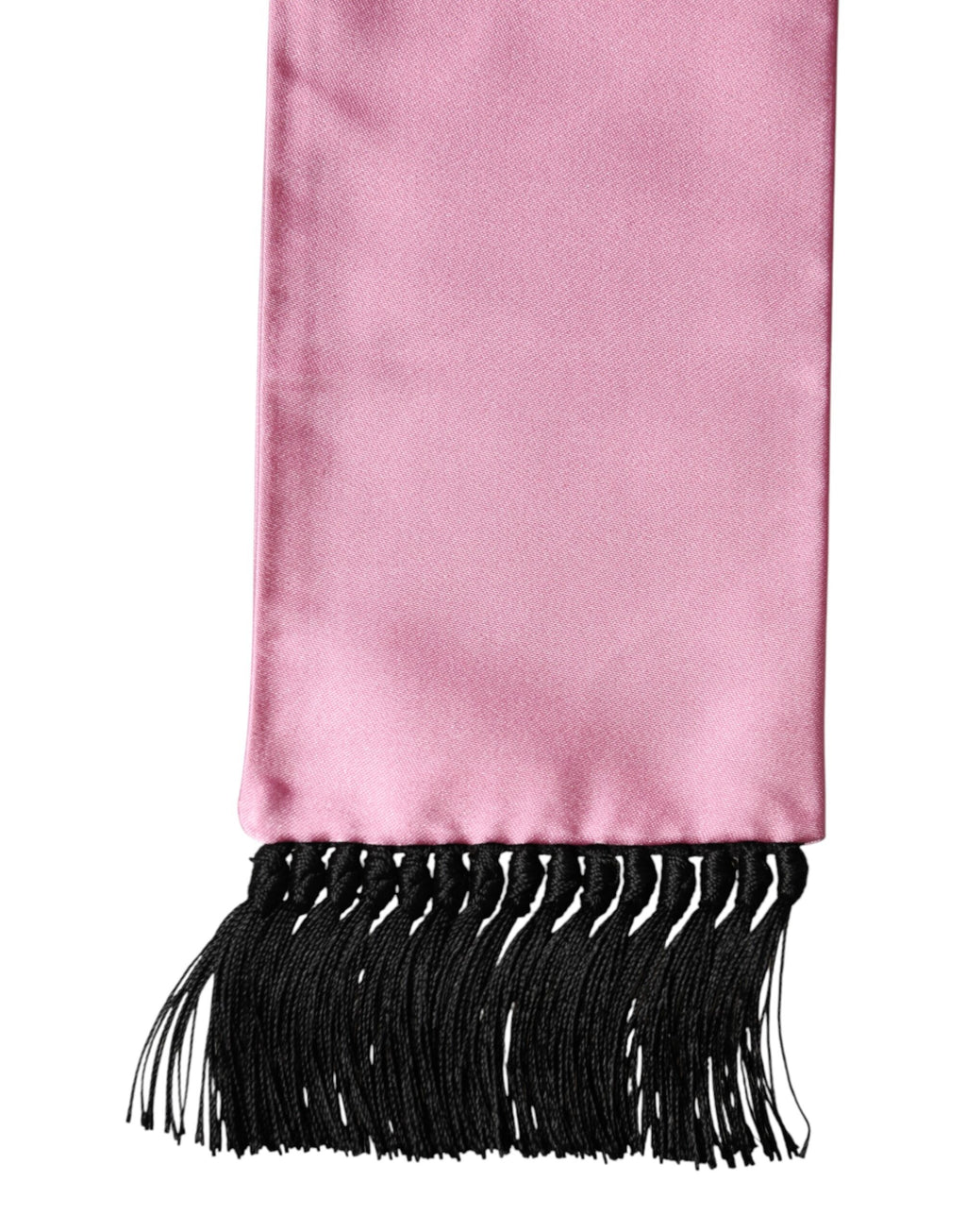 Dolce & Gabbana Pink Silk Fringed Neck Wrap Foulard Scarf