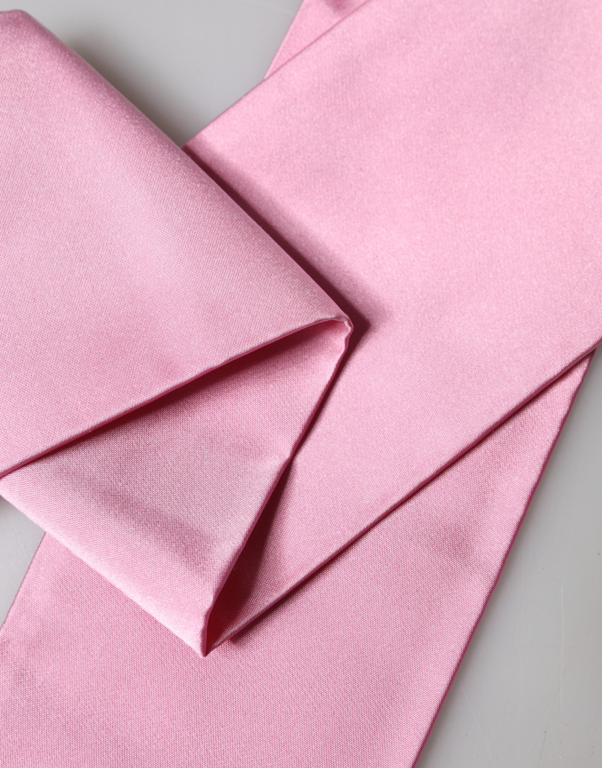Dolce & Gabbana Pink Silk Fringed Neck Wrap Foulard Scarf
