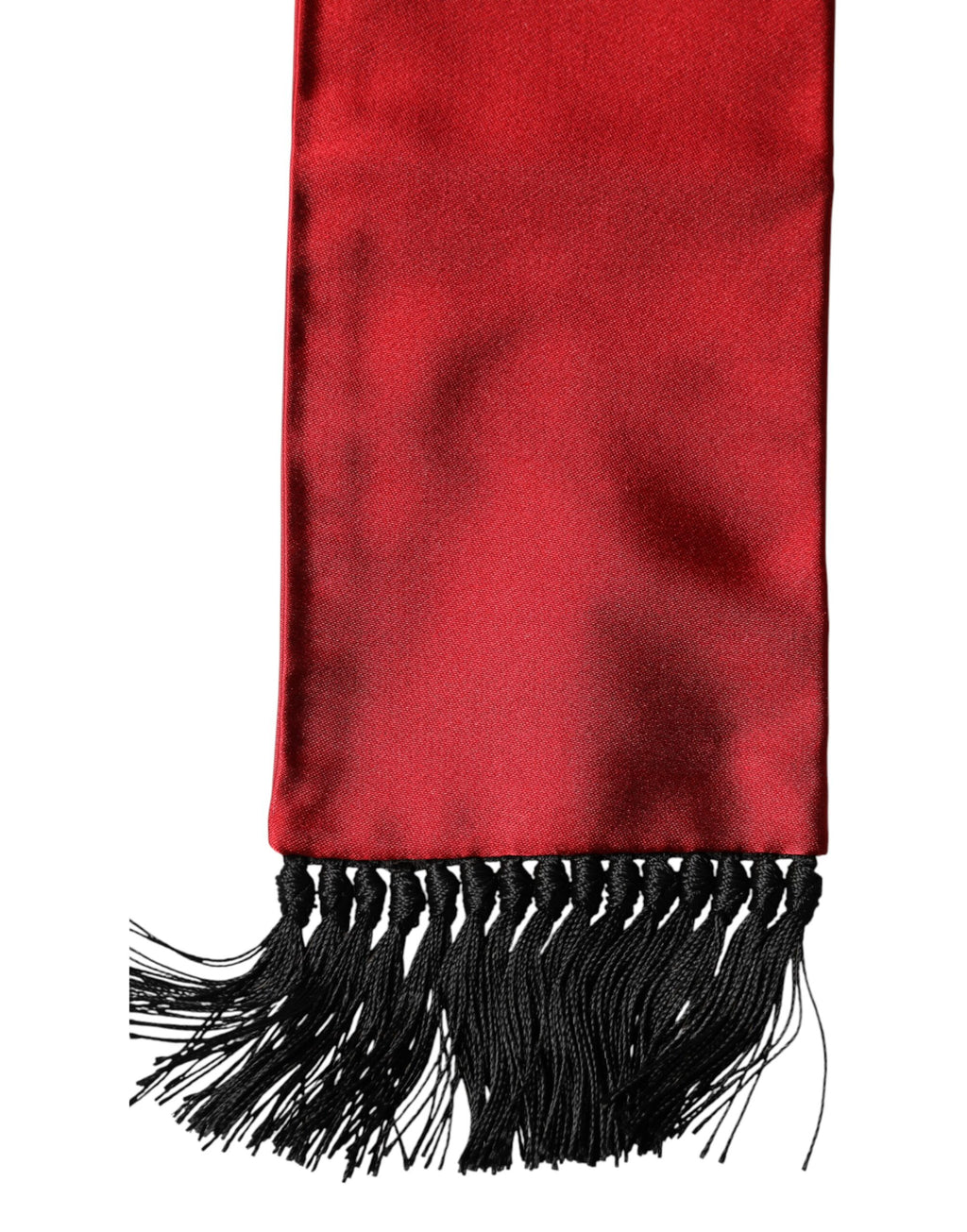 Dolce & Gabbana Red Silk Scarf with Fringes