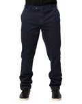 Santaniello Dunkelblaue Chino-Hose in Skinny Fit mit mittlerer Leibhöhe