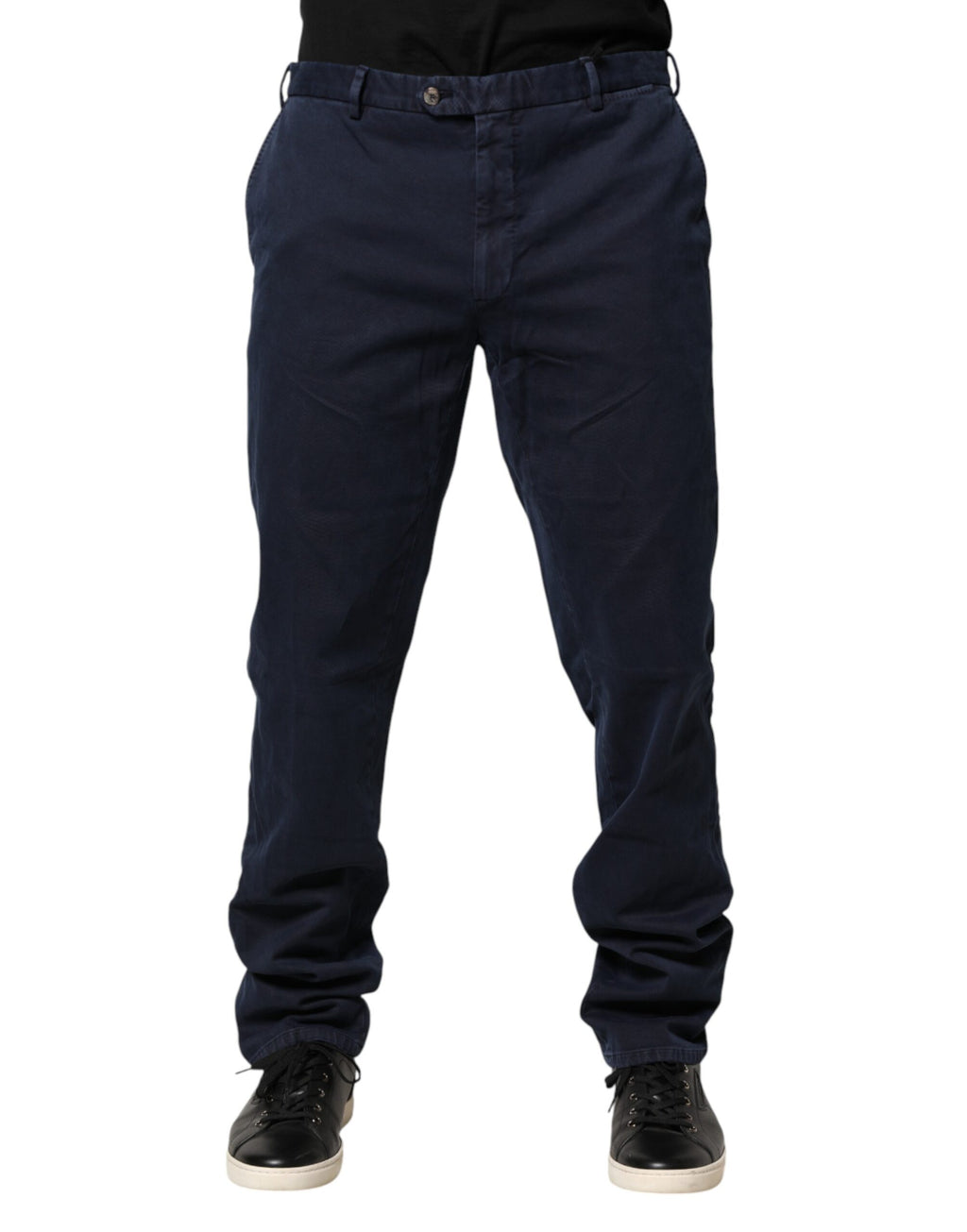 Santaniello Dunkelblaue Chino-Hose in Skinny Fit mit mittlerer Leibhöhe