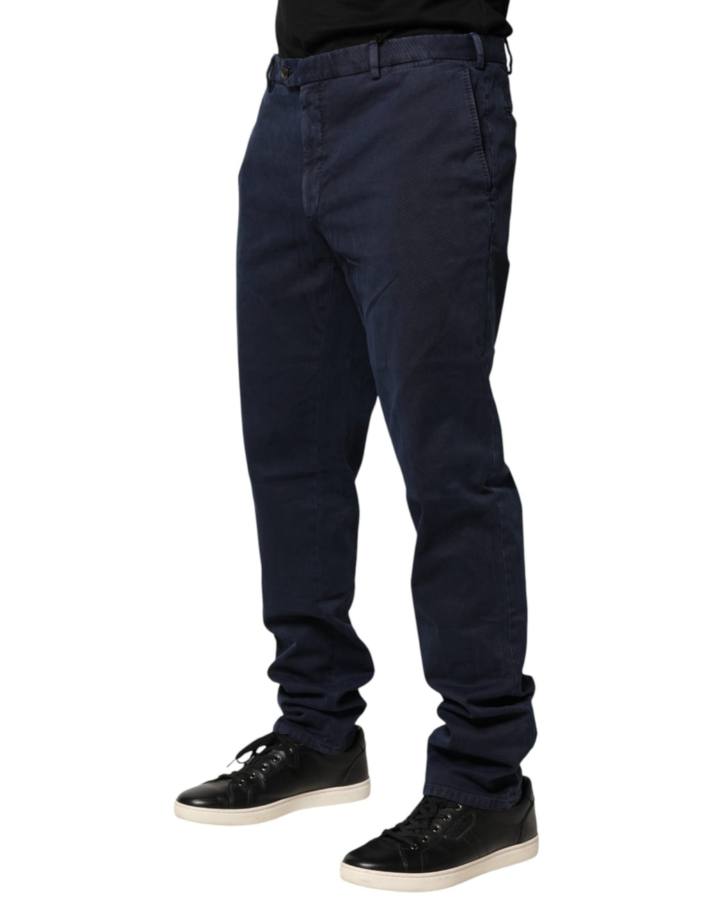 Santaniello Dunkelblaue Chino-Hose in Skinny Fit mit mittlerer Leibhöhe