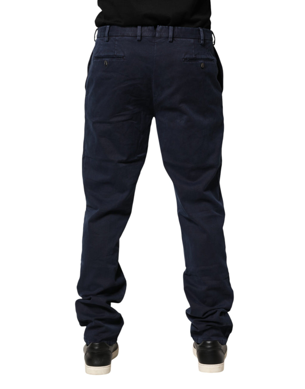 Santaniello Dunkelblaue Chino-Hose in Skinny Fit mit mittlerer Leibhöhe