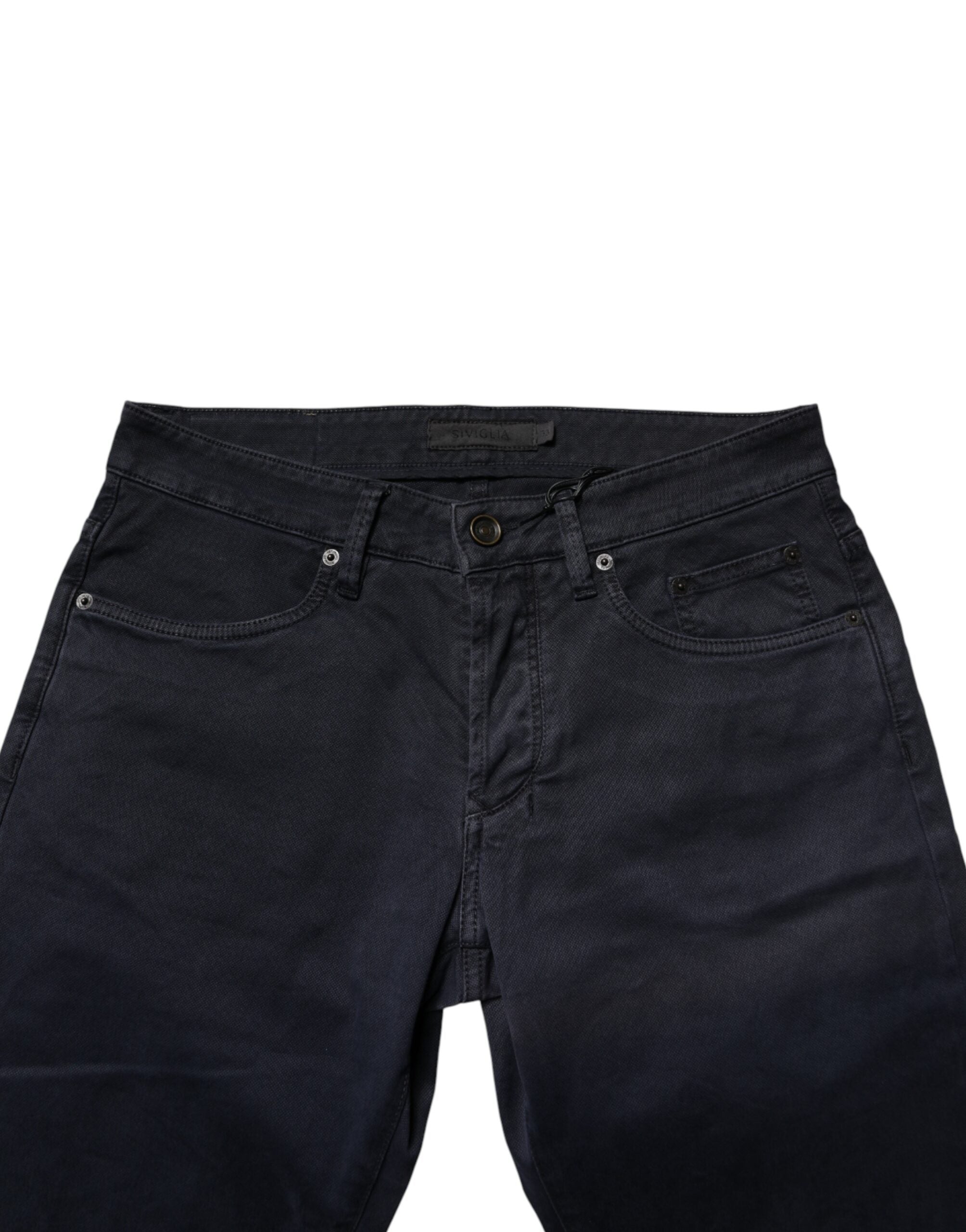 Siviglia Schwarze Skinny Jeans für Herren mit mittlerer Leibhöhe aus Baumwolle