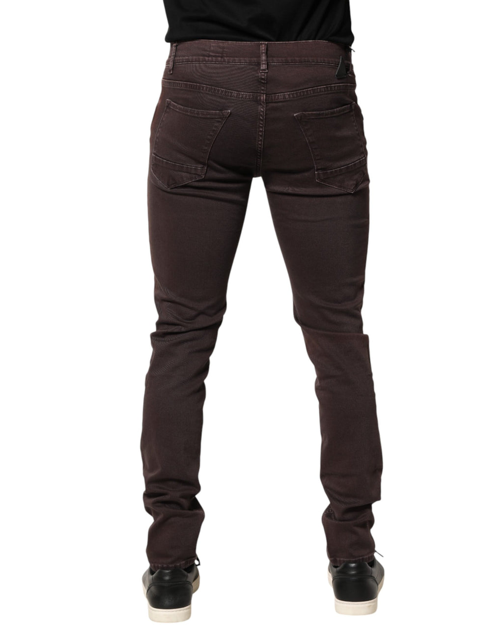 Daniele Alessandrini Men's Brown Mid-Rise Cotton Skinny Jeans