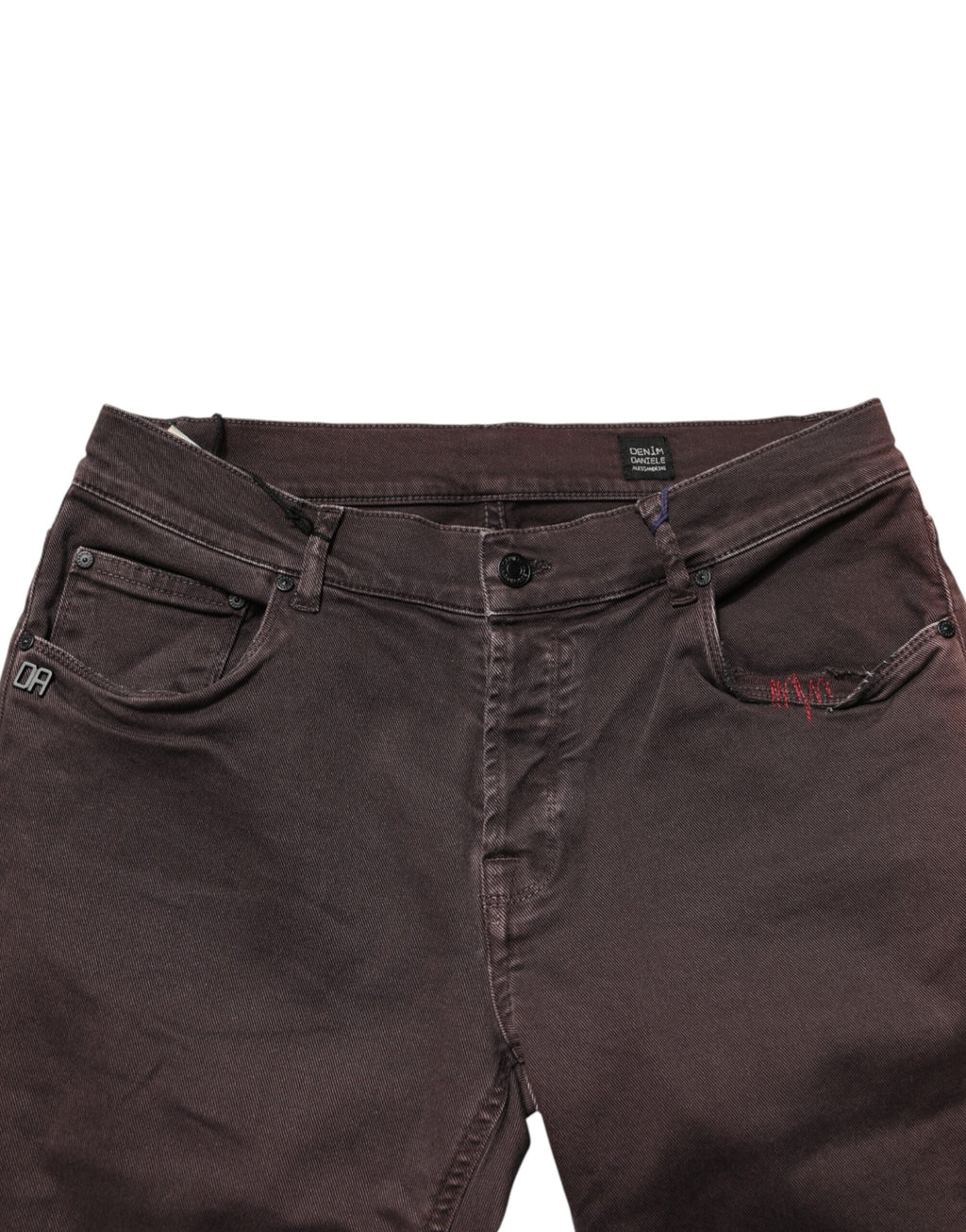 Daniele Alessandrini Men's Brown Mid-Rise Cotton Skinny Jeans