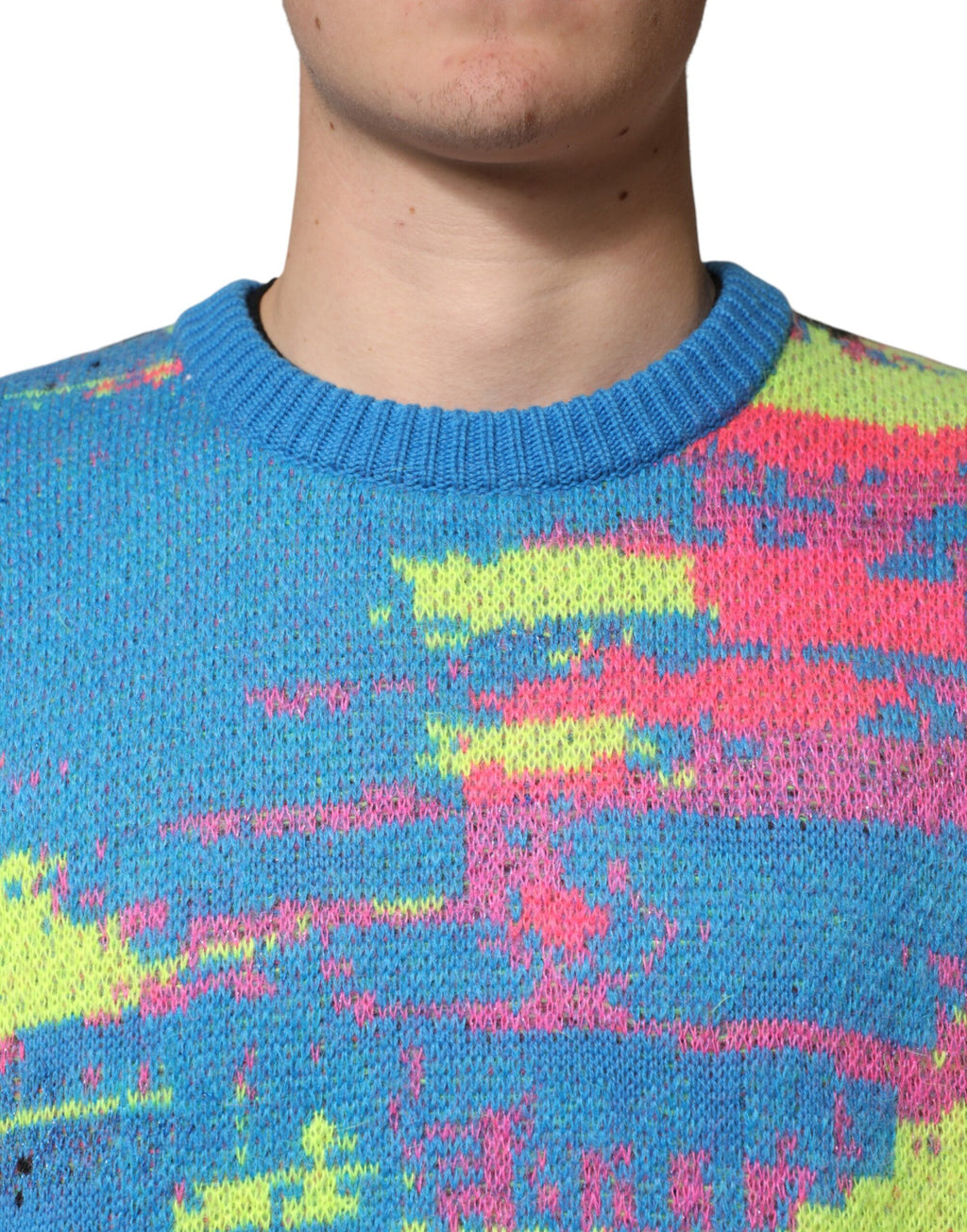 Dolce & Gabbana Mehrfarbiger Herren Pullover mit Rundhalsausschnitt
