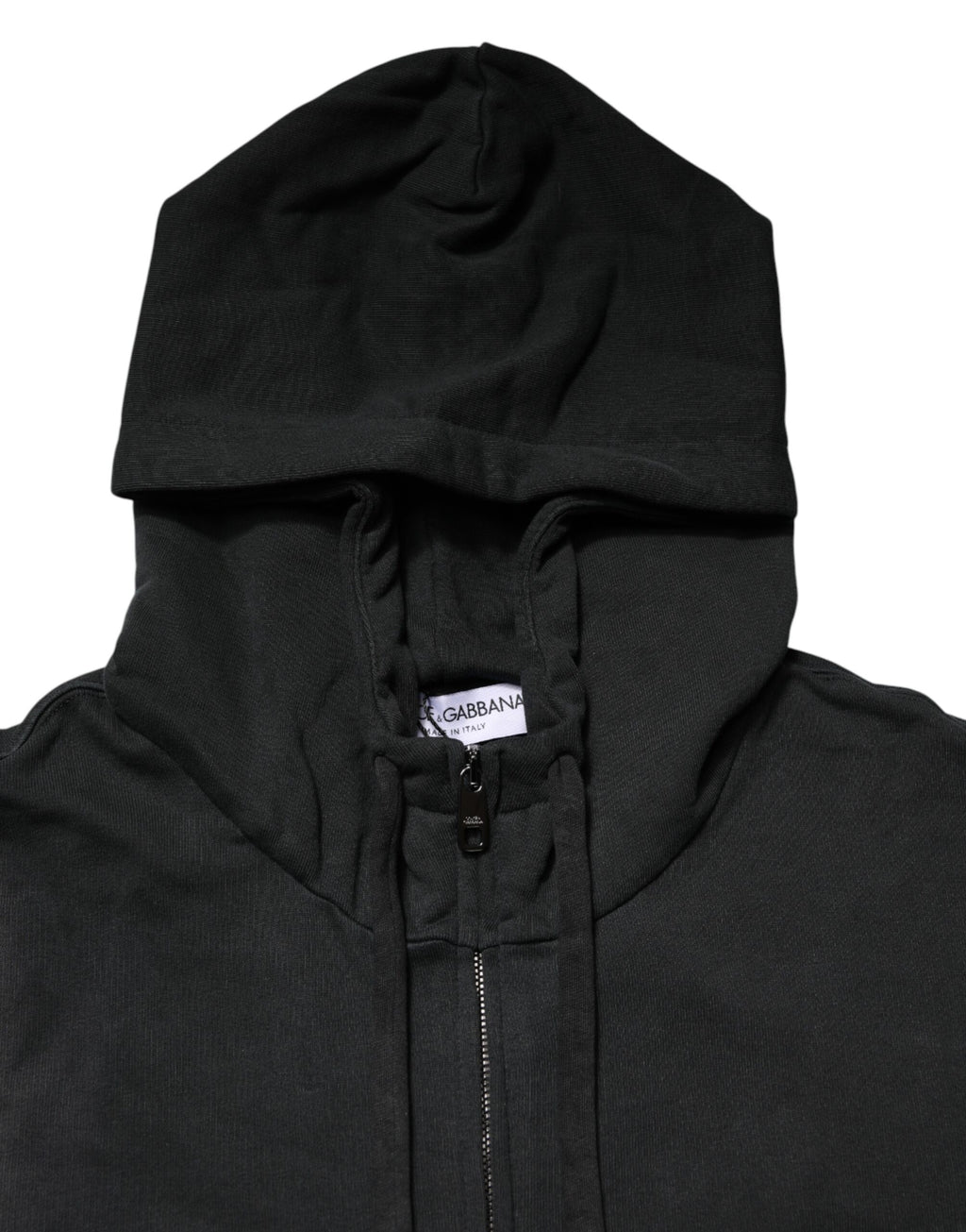Dolce & Gabbana Schwarzer Kapuzenpullover mit durchgehendem Reißverschluss für Herren