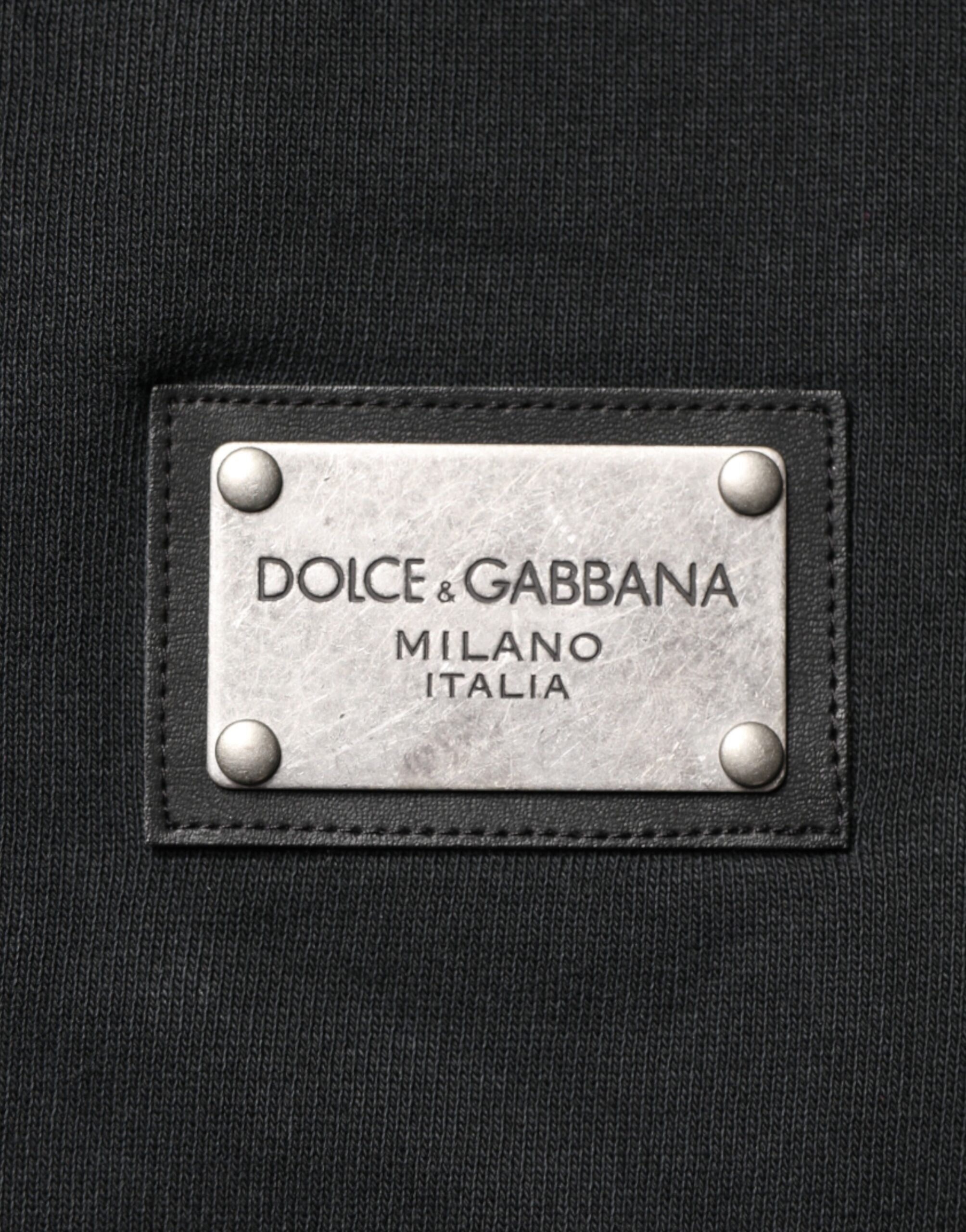 Dolce & Gabbana Schwarzer Kapuzenpullover mit durchgehendem Reißverschluss für Herren