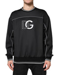 Dolce & Gabbana Schwarzer DG Logo Rundhals-Sweatshirt Pullover