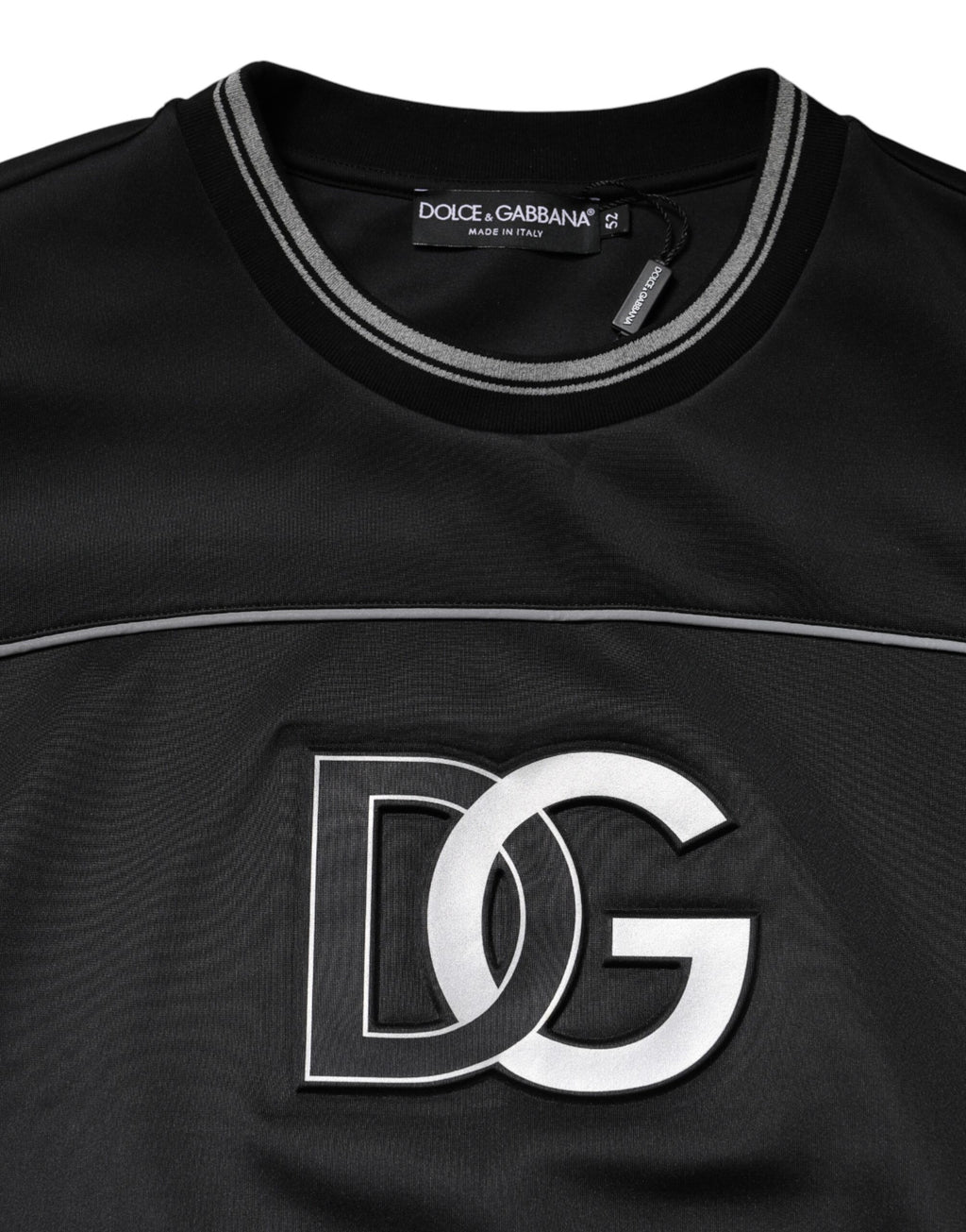 Dolce & Gabbana Schwarzer DG Logo Rundhals-Sweatshirt Pullover